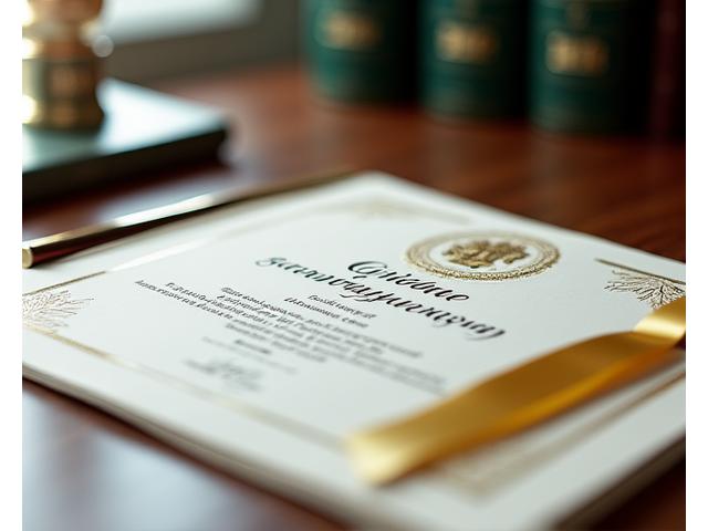 Primer plano de un certificado profesional con un sello de oro, simbolizando la alta cualificación y credenciales de los expertos de VidayBien.