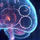 Cerebro abstracto compuesto por engranajes y formas geométricas, simbolizando salud cognitiva